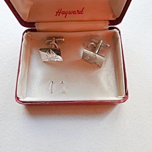 Vintage Men's 925 Sterling Silver Square Cufflinks